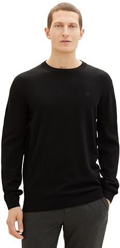 TOM TAILOR Herren 1038426 Pullover, 29999-Black, M