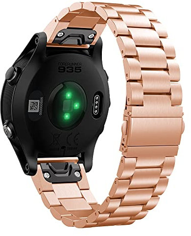 AISPORTS Kompatibel mit Garmin Instinct 2S Armband Edelstahl Damen Herren, 20mm Quick Fit Uhrenarmband Verstellbares Sport Metallschnallenarmband Ersatzarmband für Garmin Descent Mk2S/D2 Delta S