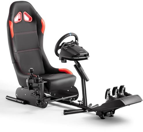DIWANGUS Racing Simulator Cockpit Volante Stand con Sedile Gaming Chair Sim Racing Cockpit per G29 G920 G923 G27 G25 T248X T248 T300RS T150 458 TX Xbox PS4 PS5 Accessori PC
