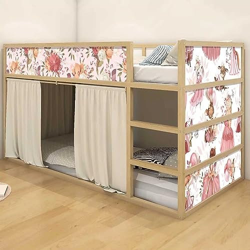 WANDKIND Aufkleber für IKEA KURA Kinderbett Hochbett Klebefolie Möbelfolie Sticker Kinderzimmer Prinzessinnen (Möbel nicht inklusive) IKB511 (2 Sticker Set)