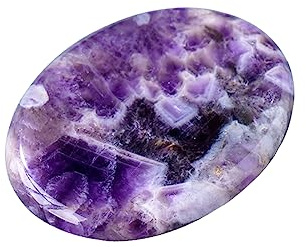 Erliway 1,77 Amethyst-Kristall-Daumenstein für Angstzustände | Natürlicher Kristall-Handflächenstein, ovaler Taschenstein für Stressabbau,Meditation, Energieausgleich und Dekor für Zuhause