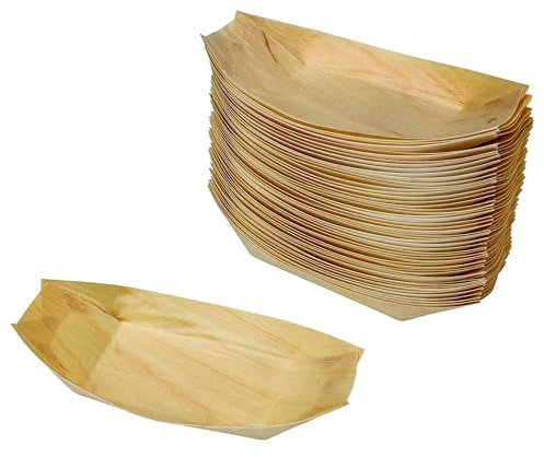 Snowkingdom Paquete de 400 platos desechables de madera de 5 pulgadas, mejores que el bambú, 100% compostables y biodegradables, ecológicos