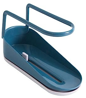 Housoutil Escurridor De Cocina Multifuncional Con Estante Para Fregadero Organizador De Accesorios De Cocina Color Azul Oscuro Incluye Soporte Para Bayetas y Cepillos Para Mantener Encimera