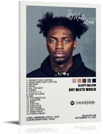 MOMYO Rapper Sleepy Hallow Poster Boy Meets World Music Album Cover Poster für Zimmer Ästhetische Leinwand Wandkunst Schlafzimmer Dekor 40 x 60 cm