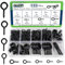 Vifmy Screw Eyes Assortment Kit(195Pcs),0.75 0.78 0.90 1 1.1 1.18 1.39 1.57 1.75 Zinc Plated Eyelet Screws,Metal Small Tapping Screw Hooks Ring,Black