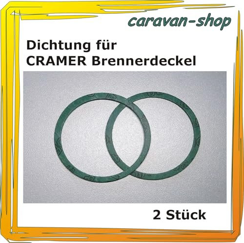 2 x Dichtung für CRAMER Gaskocher 1,5 mm dick, Brenner Edelstahl Kocher, Dometic