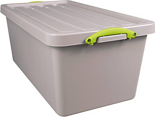 Really Useful Box Recycled Aufbewahrungsbox 82 l, Nestbar, Grau 3 Stück