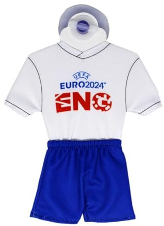 UEFA Euro 2024 Mini Kit / Mini Jersey 17 x 14 cm with Suction Cup Football Fan Item European Championship Official Licensed Product Gift (England Design)
