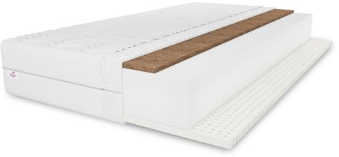 Babymatratze Baby Latex Kokos, 70x140 cm, Matratze Höhe ca. 10 cm, Härtegrad H3, Farbe: Weiß, Hochflexibler Schaum inkl. Bezug