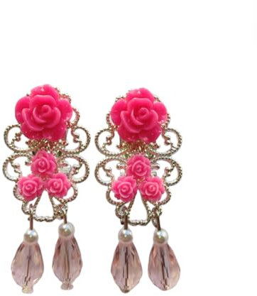 Pendientes de flamenca (fucsia)