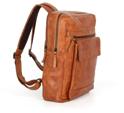 Spikes & Sparrow Leather Laptop backpack - Scott - Brandy Cognac