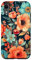 Hülle für iPhone XR Orange, Koralle, Marineblau, Mintgrün, floraler Vintage-Look