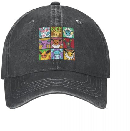 WVVCXCC Unisex und modisch Pop Evoli-Evoli-Evoli Poke-mons Japan Anime Baseballmütze Casual Distressed Baumwolle Sonnenmütze Unisex Outdoor-Aktivitäten Caps Hut Sport Outdoor-Geschenke