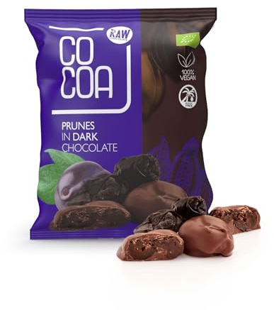 CO COA Zartbitterschokolade Zwetschgen BIO 70g – Zartbitterschokolade aus Rohschokolade, ohne weißen Zucker, vegan, glutenfrei, laktosefrei