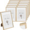 EUGAD 10er Set Bilderrahmen 10x15 cm, Massivholzrahmen mit Passepartout, Fotorahmen mit bruchsicherem Acrylglas, zum Aufhängen & Aufstellen, für Fotos Bilder, Natur