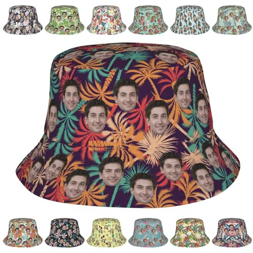 Personalisierte Anglerhüte mit Foto für Männer und Frauen, Individuelle Sommer-Anglerhüte mit Foto/Logo Anglerhüte mit Personalisiertem Fotogesicht Sonnenhut Fischerhut für Reisen Strand Outdoor