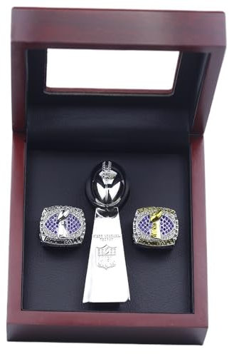 HYKJSHED 2021 Fantasy Football Ring Meisterschaftsring Meisterschaftstrophäe Geschenkbox Ring Displaybox