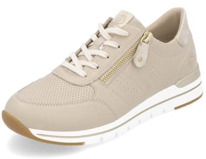 Remonte Damen Low-Top Sneaker R6705, Frauen Halbschuhe,lose Einlage,Strassenschuhe,Sportschuhe,Freizeitschuhe,Freizeit,sportlich,beige (61),40 EU