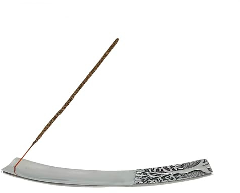 LUXflair Räucherstäbchenhalter aus Metall mit Lebensbaum, 24 x 5 cm | Edles Räuchergefäß – dekorativ & stilvoll zum Räuchern von Räucherstäbchen bei Meditation, Yoga & Entspannung