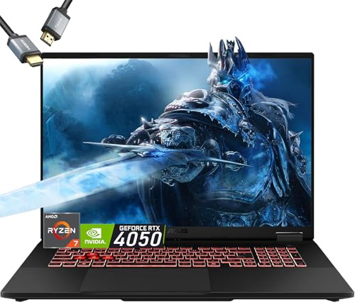 ASUS TUF Gaming Laptop 2024 – AMD Ryzen 7 7735HS Beat i7-12650H – RTX 3050 – Clavier rétroéclairé RVB – Écran FHD de 15,6 po 144 Hz – 64 Go de RAM DDR5 – SSD PCIe de 2 To – PC de jeu – Câble HDMI