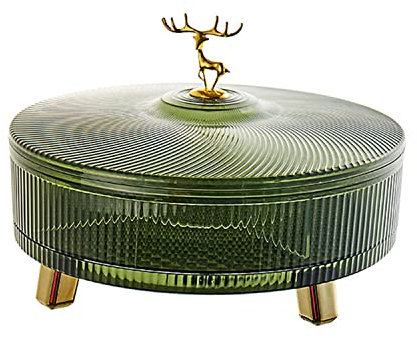 Vassoio girevole a 5 scomparti con coperchio per snack, frutta e verdura, perfetto per feste in casa