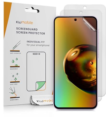 kwmobile 3X Film Protection Compatible avec Samsung Galaxy A56 5G - 3X Film de Protection d'Écran Mat pour Téléphone en Plastique