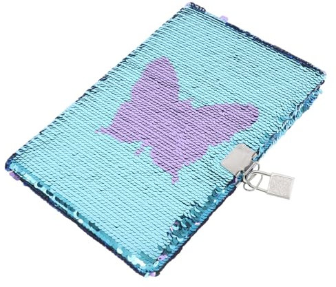 Operitacx Pailletten-notizbuch Mit Schloss Für Reisen Organizer Für Frau Aufnäher Und Stickerei Notizblock Für Arbeit Plan Und Schreiben Sammelalbum Für Tagebuch Zeitplan Und Kalender