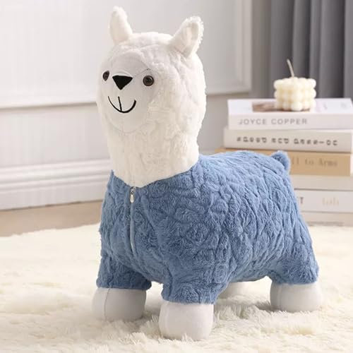 Alpaka Fußhocker Ottomane, tragbarer Fußstützen-Pouf, gepolstertes Kissen für Schlafzimmer und Wohnzimmer, Innenbereich, niedliches Tier-Design