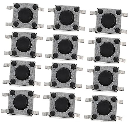 OUNONA 100 Pièces Interrupteurs Tactiles Momentanés Miniatures en Matériau Solide pour Circuits Imprimés Bouton-poussoir Professionnel de Remplacement, Usage Industriel et Électronique