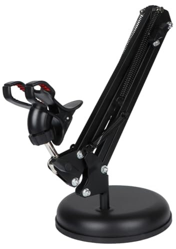 POPETPOP Handyhalterung Aus Metall Und Kunststoff Faltbarer Telefonständer Mit Verstellbarem Arm Für Live-Video-Blogger Stabile Gewichtete Basis Für Telefone