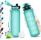 Gourde Sport 1L, Gourde sans BPA, Bouteille Réutilisable, Gourde avec Filtre et Marqueur de Temps, Bouteille Sport Étanche, Bouteille d'eau pour Adulte, Bureau, Fitness, Randonnée, Yoga, Camping