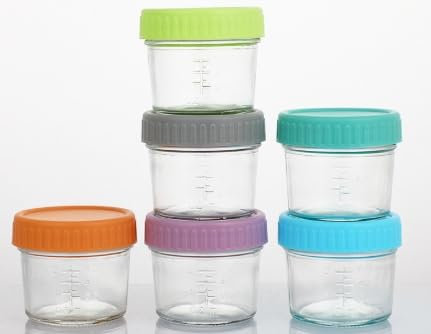 Mexgcom Lot de 12 Pot en Verre Bebe, RéCipient de CongéLation en Bouillie BéBé, 60 ML De Rangement de Nourriture Pour BéBé, Avec Couvercles HerméTiques, Sans Bpa, Parfait Pour Pour BéBé