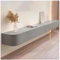 Meuble TV Mural Banc TV Meuble pour Télévision Jusqu'à 95 Pouces avec 2 Compartiments Ouverts Et Armoire À Porte Rabattable Blanc ﻿(Grey,240cm)