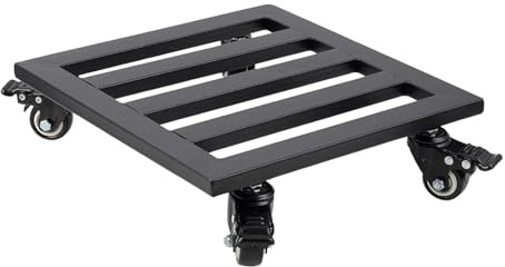 AlluraPet Sottovaso per piante con rotelle, base in ferro, per vasi da fiori e vasche, 23 cm e 30 cm, quadrato, per balcone, ufficio, casa, giardino, 23 cm