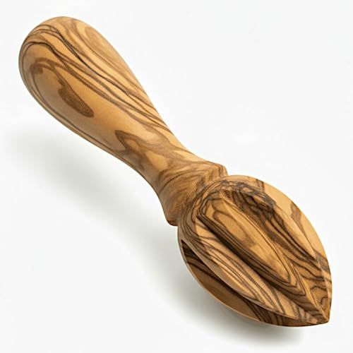 Stilux® Zitronenpresse aus Olivenholz, Handgefertigte Zitruspresse Saftpresse Orangenpresse manuell ca. 15 cm | Praktisch, nachhaltig und hygienisch