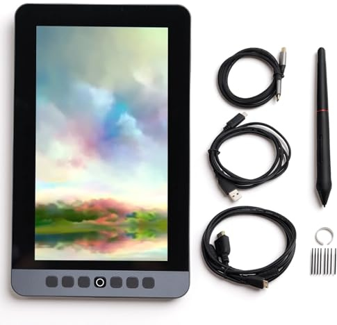 BONKZEBU Tablette de Dessin Graphique 11,6 Pouces, écran Full HD avec Film Mat au Toucher Papier, Gamme de Couleurs 100% SRGB, 6 Touches Programmables, pour PC OS X