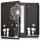 kwmobile Étui Compatible avec Kobo Aura Edition 2 Coque - Étui à Rabat magnétique Tablette eReader Similicuir - Blanc-Noir