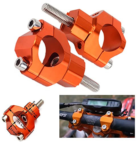 Motorbike CNC Aluminum HandleBar Riser Mount Clamps for 125-530 SX SXF EXC EXCF XCW XCFW 00-16 - Orange（1 1/8 28mm)