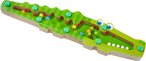 HABA 304822 - Regenmacher Krokodil, Baby-Spielzeug mit akustischen und optischen Effekten, Motorikspielzeug ab 2 Jahren