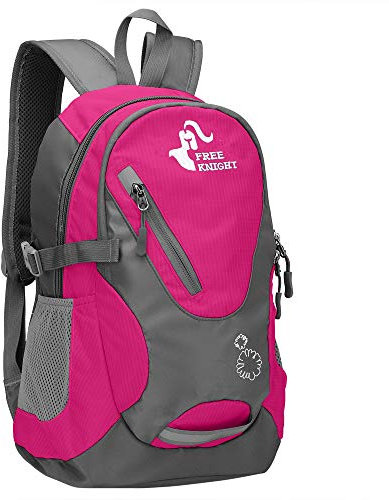 free knight Kleiner Tagesrucksack 20L Radfahren Wanderrucksack Wasserdichter Reiserucksack Leichtgewicht (Rose rot)