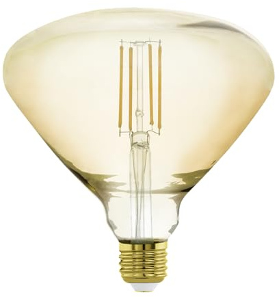EGLO LED E27 dimmbar, Amber Vintage Glühbirne in MID Size Ø 15 cm | Lampe für Retro Beleuchtung, 4 Watt (entspricht 35 Watt), 380lm, warmweiß, 2200K, Leuchtmittel, Edison Glühlampe, BR150
