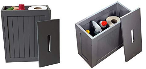 Optimal Products Shaker Slimline Wooden Multipurpose Bathroom Storage Unit Caddy (GREY)