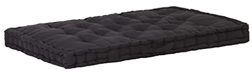 vidaXL Palettenkissen Palettenauflage Gartenkissen Palettenpolster Sitzkissen Bankauflage für Palettensofa Gartenbank Baumwolle 120x80x10cm Schwarz