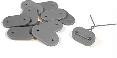 Simon & Co -Lot de 26- Fixation pour canisse et Brise-Vue - Couleur Gris - avec fil résistant - en Bonus une petite étiquette en bamboo pour étiqueter vos plantes !