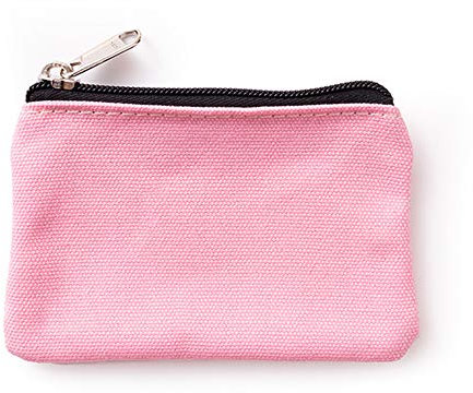 Hibate Canvas Schlüsseletui Schlüsseltasche Schlüsselmäppchen Klein für Herren Damen (Rosa)