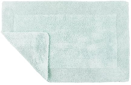 Allure Heavyweight Reversible Bath Mat, 100% Cotton, Super soft, Washable, Large Size 53cm x 85cm (Duck Egg)