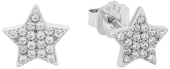 Amor Ohrstecker 925 Sterling Silber Damen Ohrschmuck, mit Zirkonia synth., 0,8 cm, Silber, Kommt in Schmuck Geschenk Box, 2024024