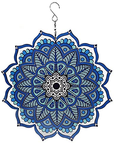 ANCLLO Wind Spinner 360 Degree Hanging Metal Mandala Indoor Outdoor Garden Decoration