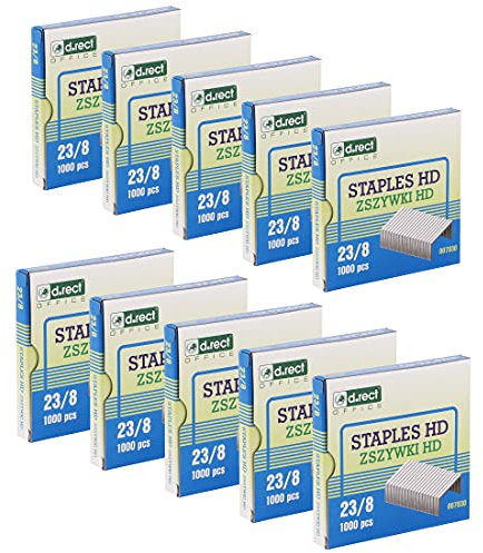 D.RECT Heftklammern 23/8 | Klammern für Büroheftgeräte | Tacker Heftklammern | Hefter Klammern | Verpackung 10000 Stück | 10x1000 Stück
