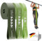 Wild Instincts 3er Set Pull Up Bänder (Light+,medium,Strong) Fitnessbänder Set/Band für Klimmzüge/Resistance Bands Set/Widerstandsbänder für Crossfit & Stretching +Tasche +Trainings WebApp